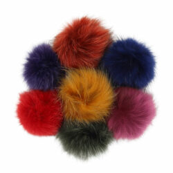 Box of fur pom poms (7)