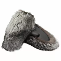 Warm mittens in silver fox fur