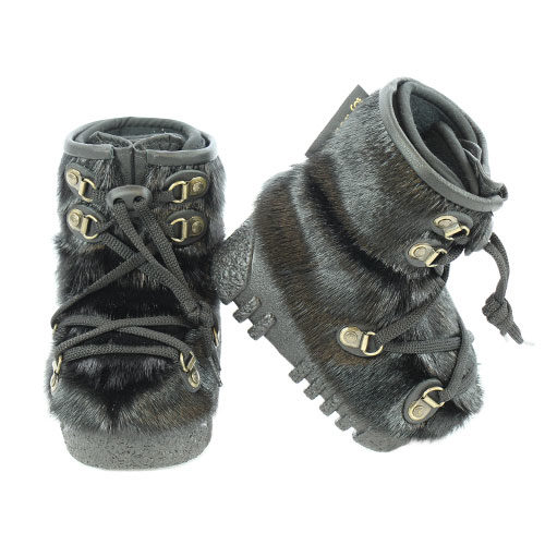 Baby Snow Boots in Black Sealskin, Made 