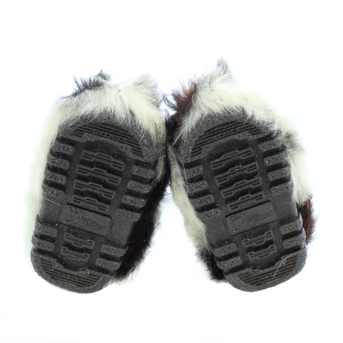 Baby Booties In Natural Cow Hide For Winter Made In Canada Fg