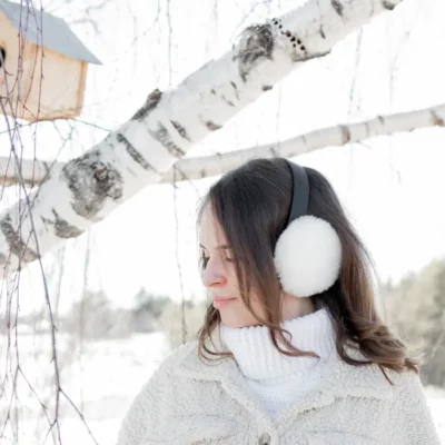 Winter earmuffs in sheepskin