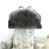 natural raccoon trapper hat with leather