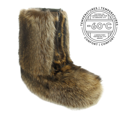 Fur Boots made of natural raccoon fur Made in Canada FG