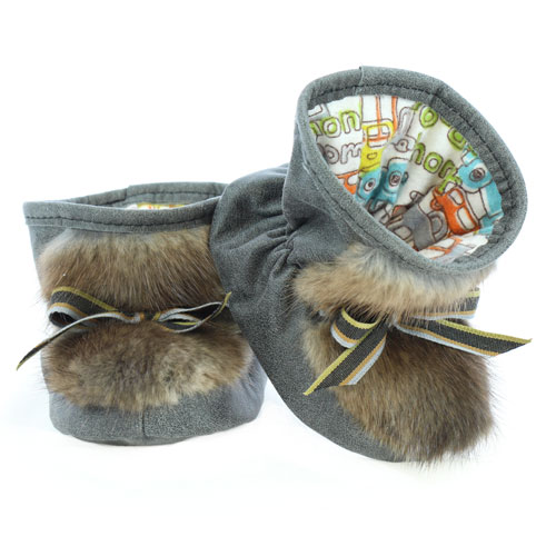 Boys slippers Bear paws signed Grenier 18 month years FG