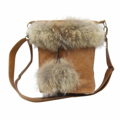 Real fur handbag | Coureur des bois in leather & coyote | FG