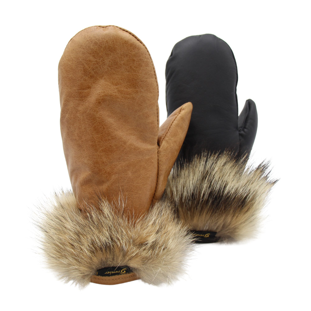 Coyote Fur Mittens for Women, Grenier Furs