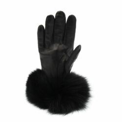 Leather gloves with fur