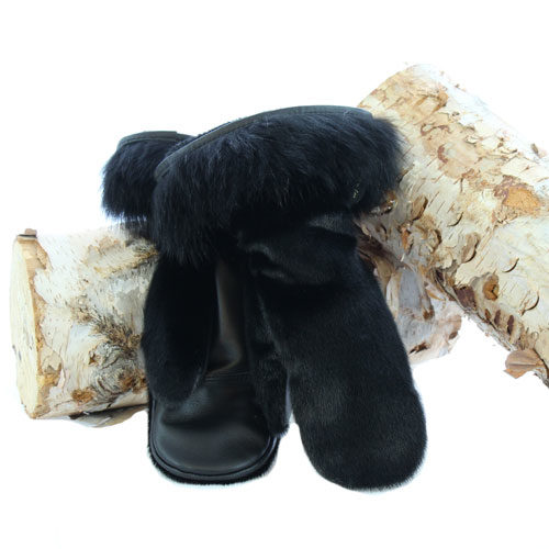 black SS and raccoon mittens deluxe