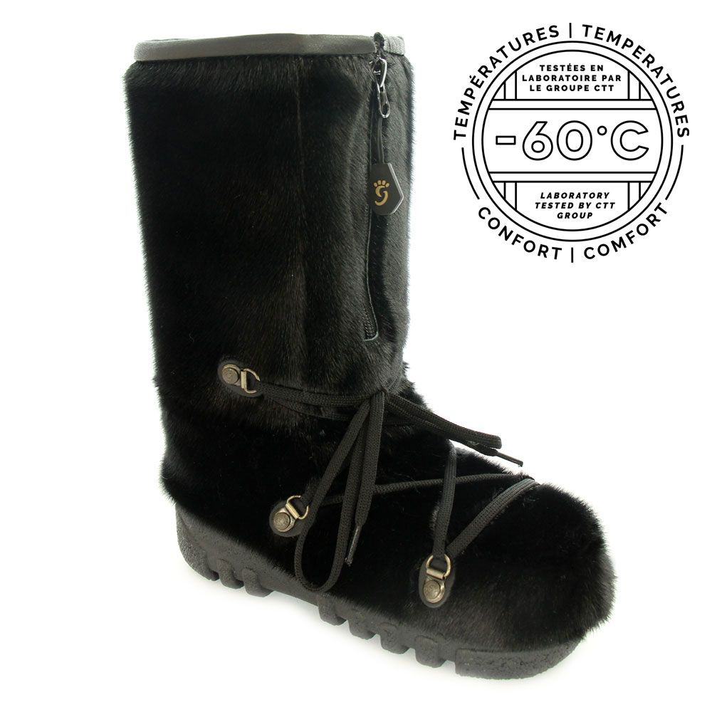 Black seal skin boots