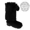 Fur boots for women in black sealskin and black rabbit