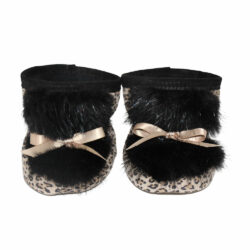 Bottines bébé léopard avec castor noir