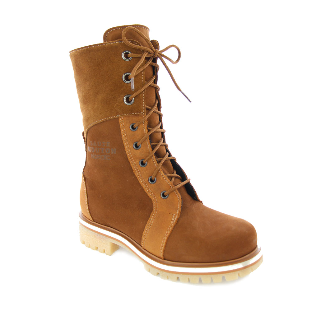 Winter boots for women tan - Maika by Saute-Mouton