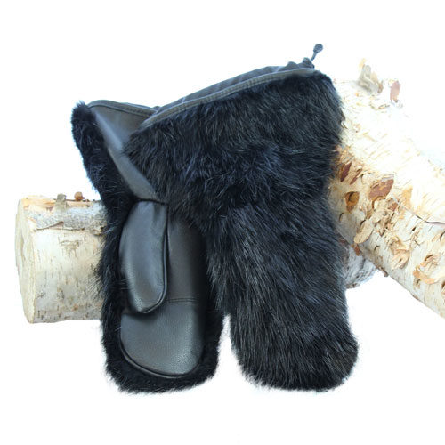 warmest mittens black beaver snowmobile