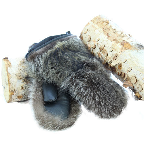 snowmobile gloves natural raccoon mittens