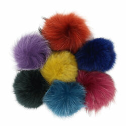 Fur pompoms (box of 7, assorted)