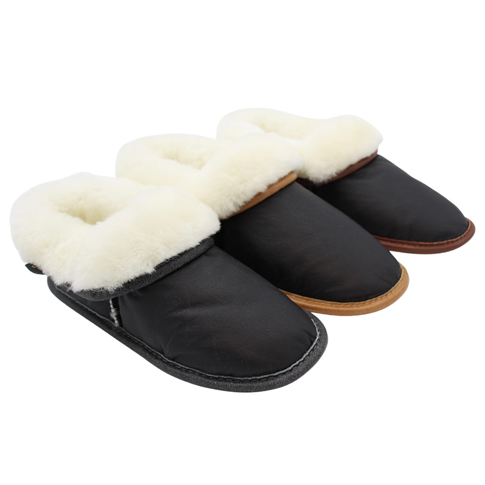 Chaussons En Cuir Véritable BeComfy - Semelle Antidérapante 3 Cm, Tailles 36-46