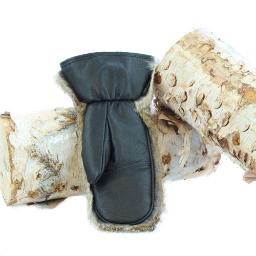 Coat Mens Lot Hockley, England: Dyed Brown Rabbit Fur Mittens