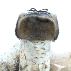 natural muskrat trapper hat