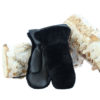 black shaved beaver mittens outdoor model