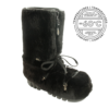 Beaver fur boot, made in Canada. The beaver fur is dyed (black) and shaved for a more chic look.