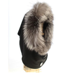 button Silver fox hood