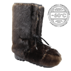 Warm natural otter fur boots - Fourrures Grenier