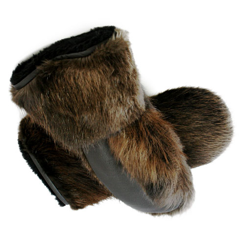 Mens mittens beaver fur L