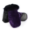 warmest mittens purple SS and black raccoon deluxe