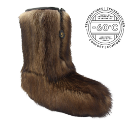 Fur winter boot tested to -60 degrees Celsius