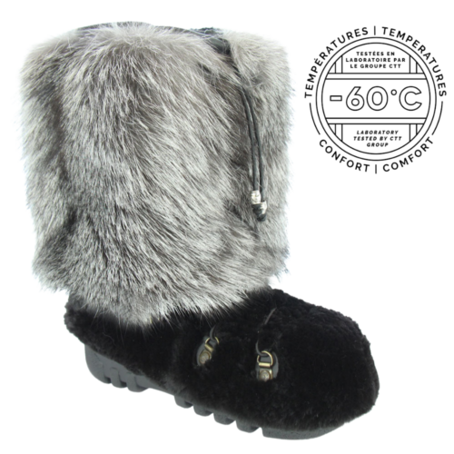 beaver and silver fox fur boot