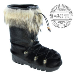 Sealskin (black) boot with coyote - 70s style