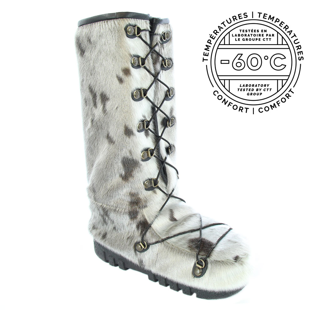 Sealskin high boots with laces